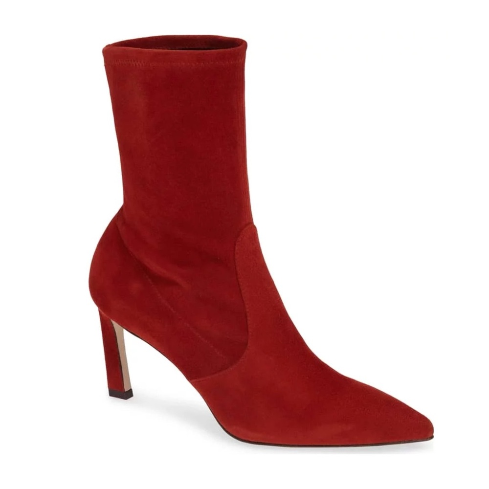 Stuart Weitzman Red Suede Booties